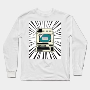 Retro Computer (black print) Long Sleeve T-Shirt